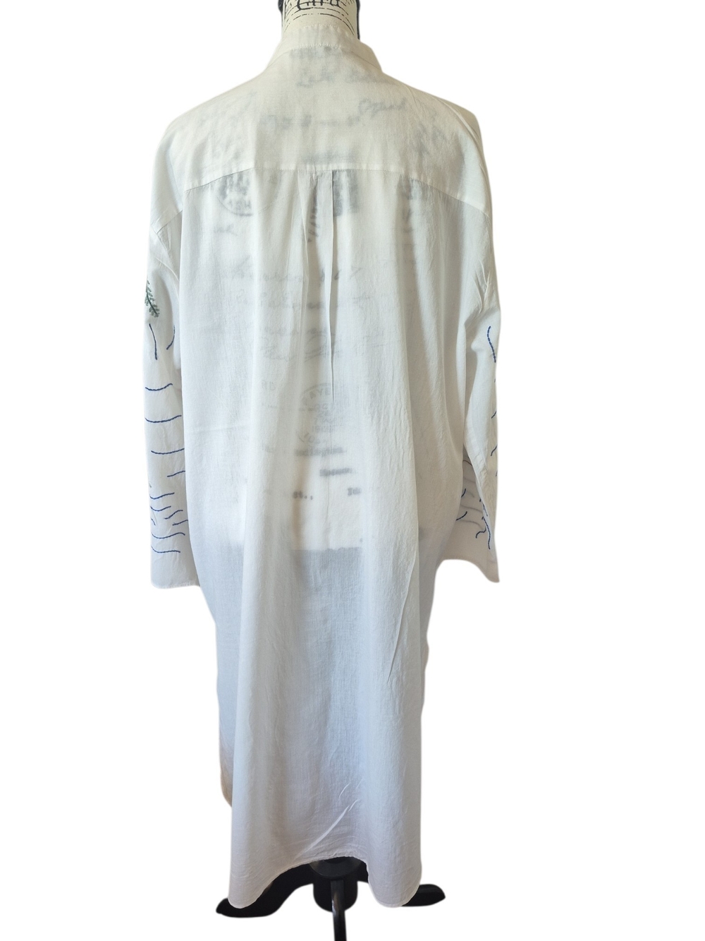 Zara Sea Life Embroidered Shirt Dress XL White Cotton Beach Cover Up Resortcore - Picture 5 of 13